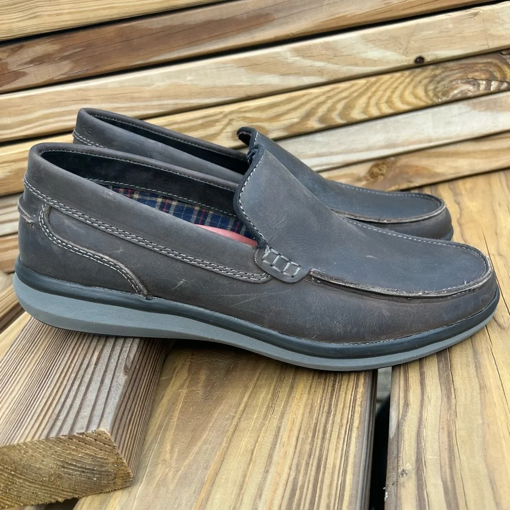 - Structure Sz 10 Vaughn Gray/Brown Leather Venetian Loafers! NEW!